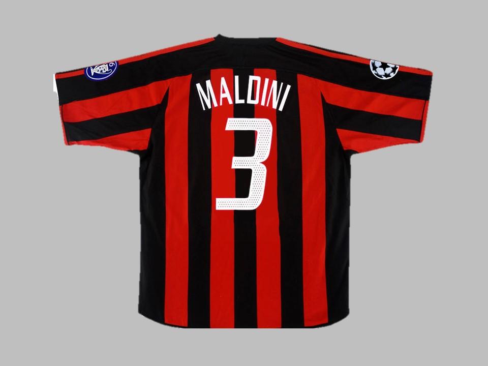 Ac Milan 2003 2004 Maldini 3 Domicile Maillot Champions League