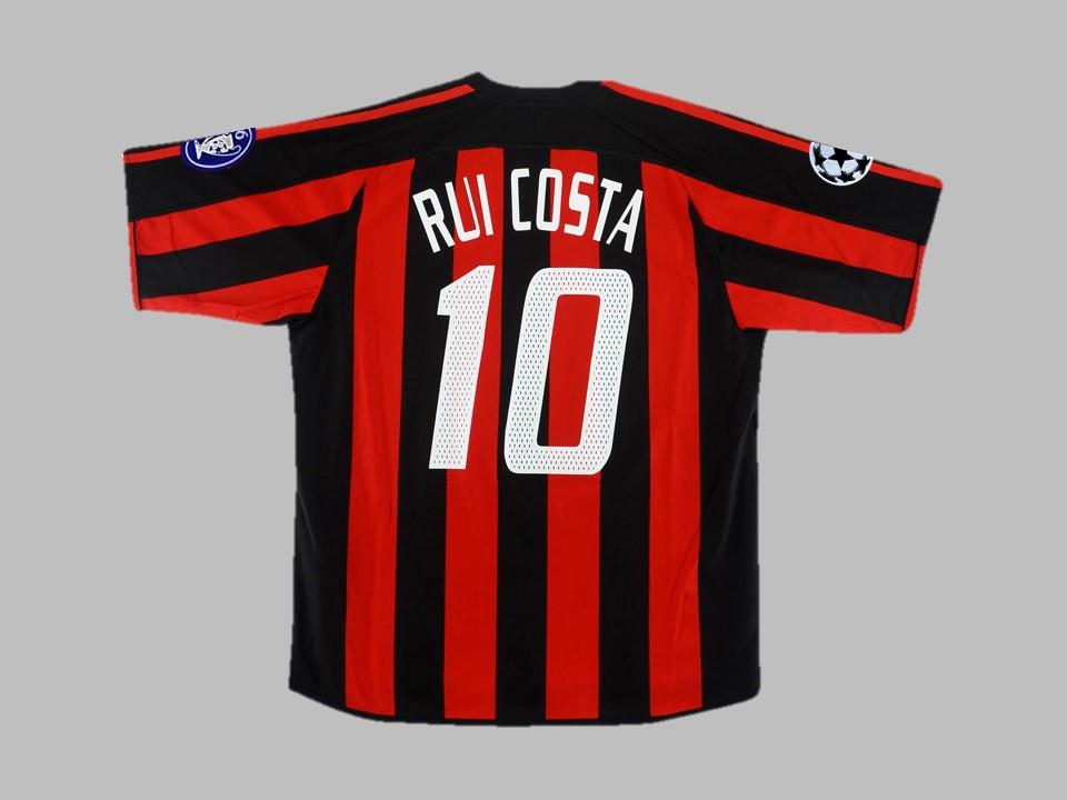 Ac Milan 2003 2004 Rui Costa 10 Domicile Maillot Champions League