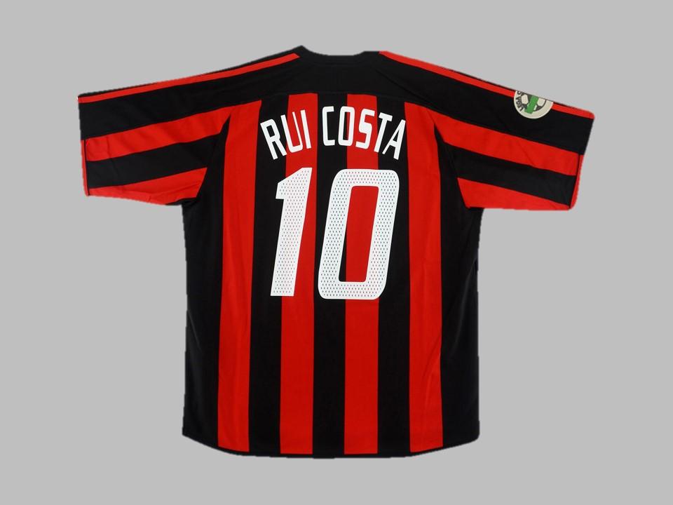Ac Milan 2003 2004 Rui Costa 10 Domicile Maillot Serie A