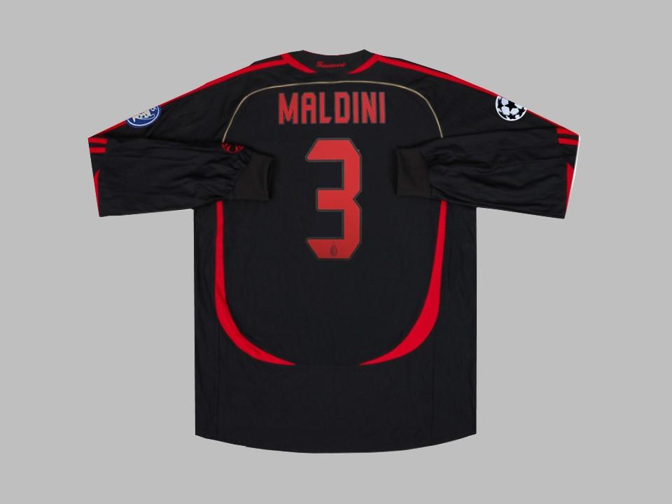Ac Milan 2006 2007 Exterieur Maillot Manches Longues Champions League Maldini 3