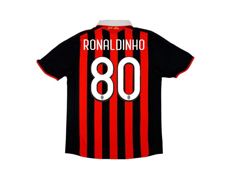 Ac Milan 2009 2010 Ronaldinho 80 Maillot Domicile Football Maillot de football Maillot