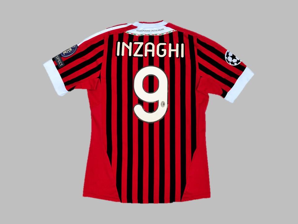 Ac Milan 2011 2012 Inzaghi 9 Domicile Maillot Champions League