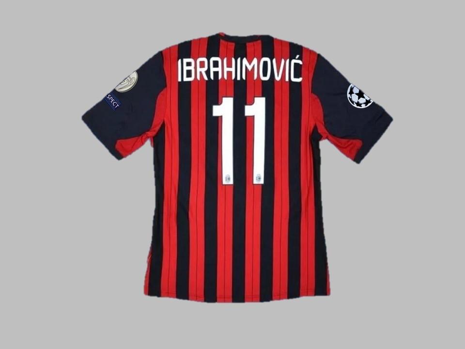 Ac Milan 2013 2014 Ibrahimovic 11 Domicile Maillot Champions League