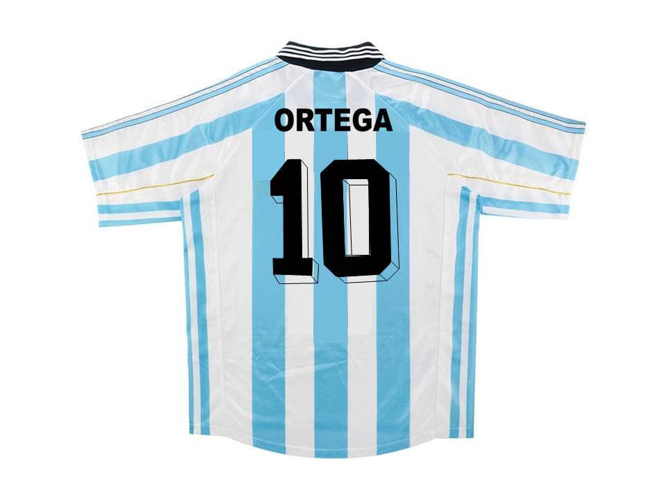 Argentina 1998 Ortega 10 World Cup Domicile Football Maillot de football Maillot