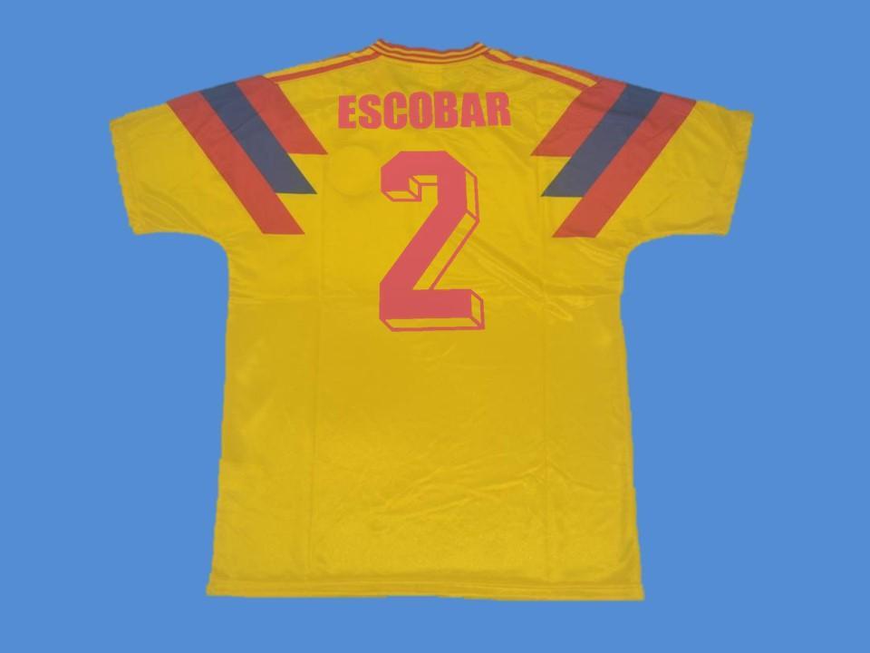 Colombia 1990 World Cup Escobar 2 Domicile Jaune Maillot