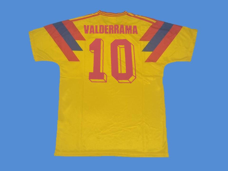 Colombia 1990 World Cup Valderrama 10 Domicile Jaune Maillot