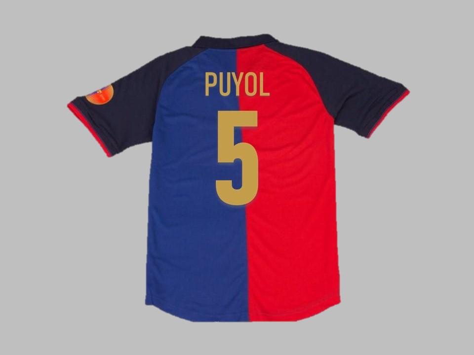 Fc Barcelona 1999 Puyol 5 Domicile Football 100 Years Maillot