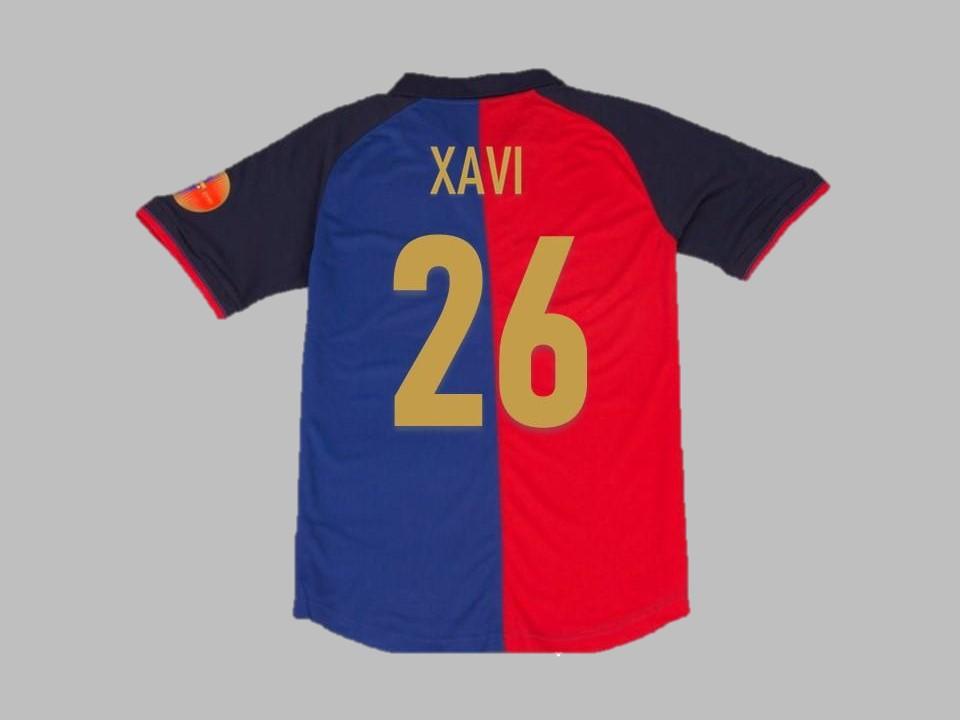 Fc Barcelona 1999 Xavi 26 Domicile Football 100 Years Maillot
