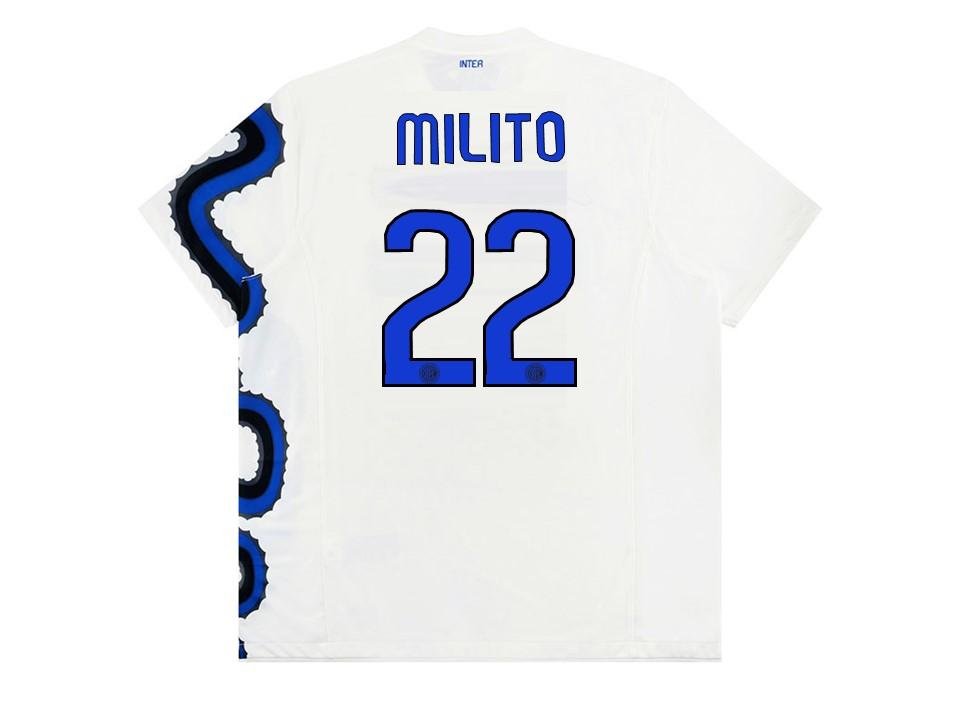 Inter Milan 2010 Exterieur Milito 22 With Badges Football Maillot Maillot