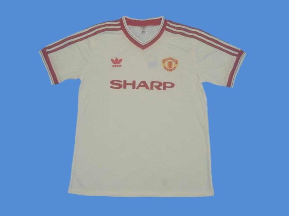 Manchester United 1986 1988 Exterieur Blanc Maillot