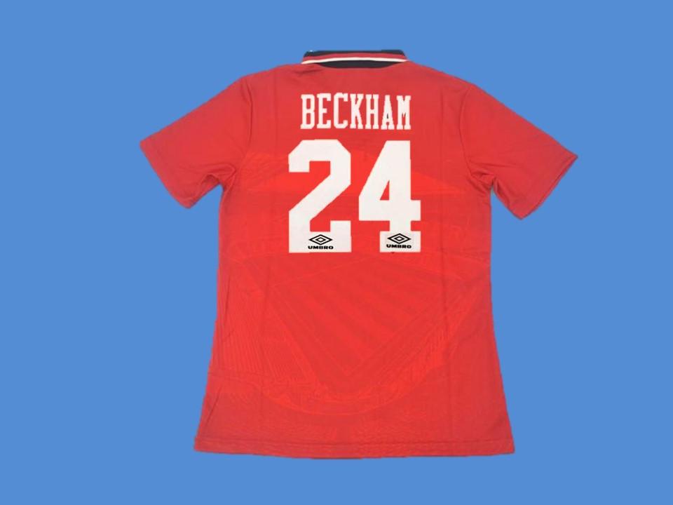 Manchester United 1994 1996 Beckham 24 Domicile Maillot