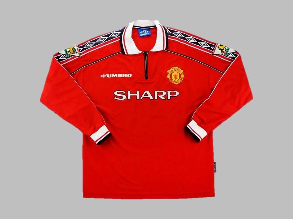 Manchester United 1998 1999 Domicile Manches Longues Maillot