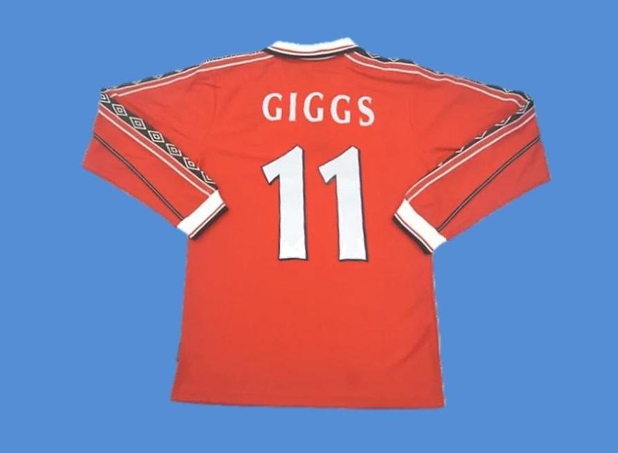 Manchester United 1998 1999 Manches Longues Domicile Maillot Giggs 11