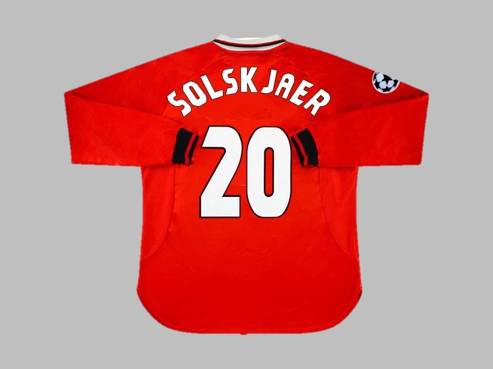 Manchester United 1999 Solskjaer 20 Ucl Finale Manches Longues Domicile Maillot