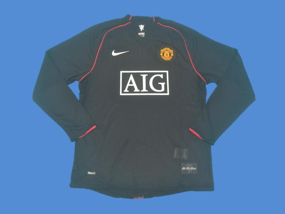 Manchester United 2007 2008 Exterieur Manches Longues Maillot