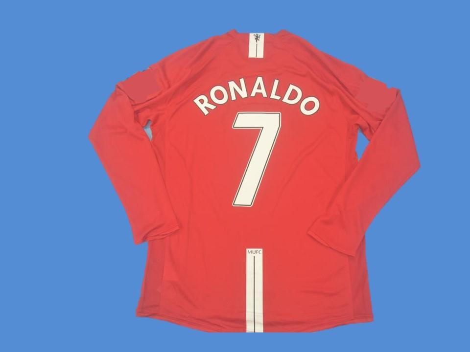 Manchester United 2007 2008 Ronaldo 7 Manches Longues Domicile Maillot