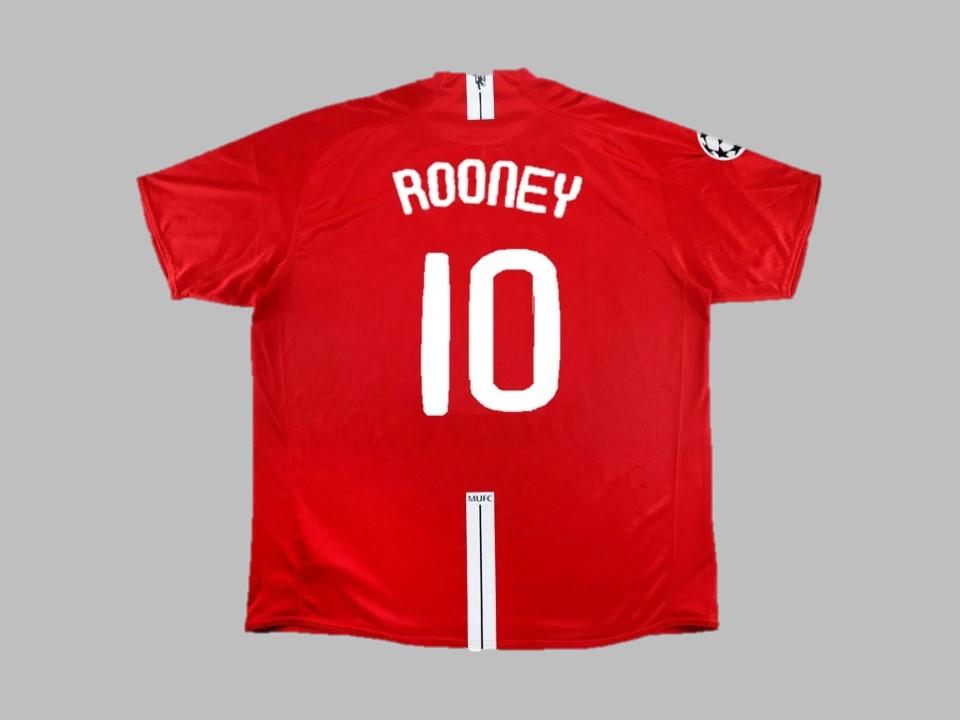 Manchester United 2007 2008 Rooney 10 Ucl Finale Domicile Maillot