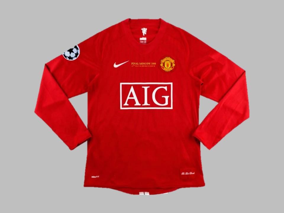 Manchester United 2007 2008 Ucl Finale Domicile Maillot Manches Longues