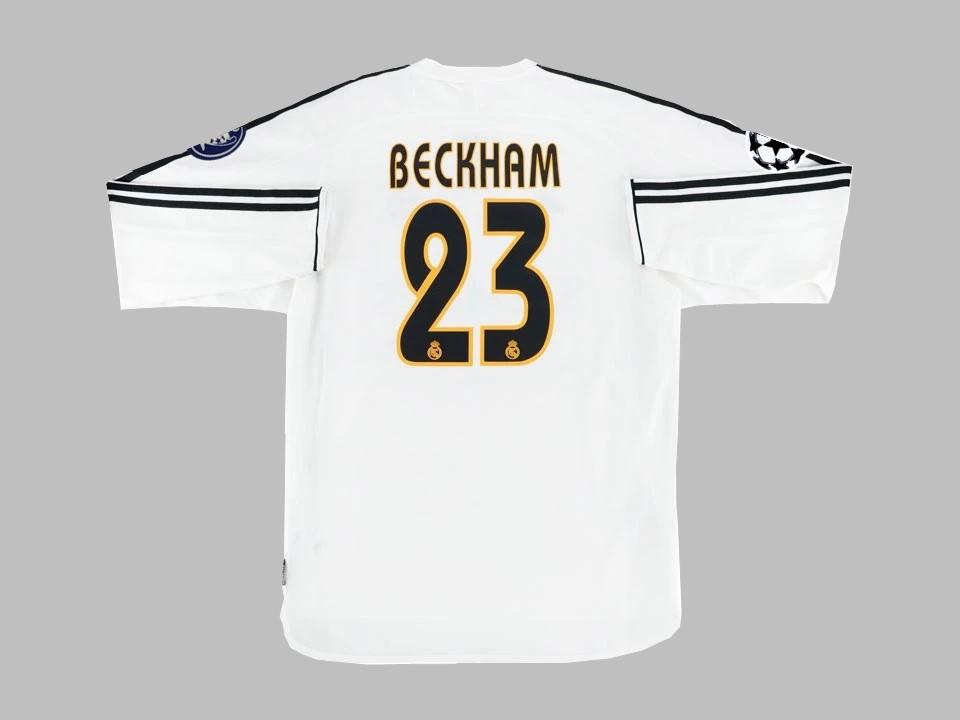 Real Madrid 2003 2004 Beckham 23 Domicile Maillot Manches Longues Ucl