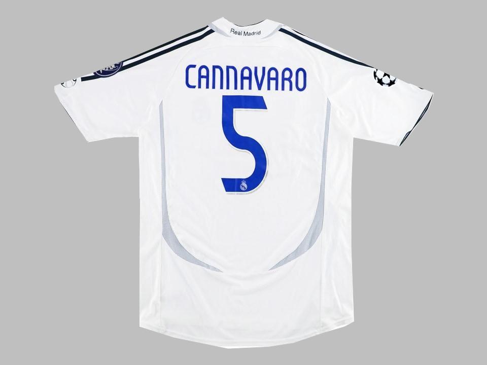 Real Madrid 2006 2007 Cannavaro 5 Domicile Maillot Ucl