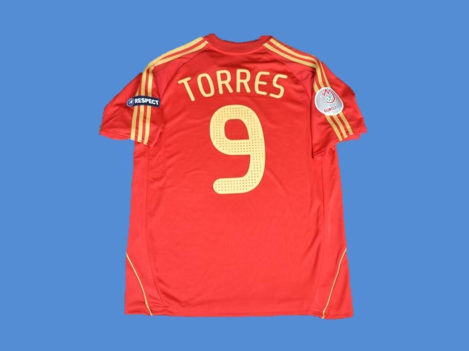 Spain 2008 Torres 9 Euro Cup Domicile Maillot