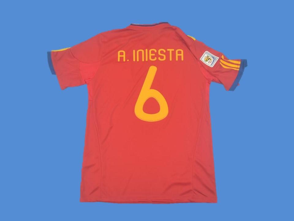 Spain 2010 Espaa A.Iniesta 6 World Cup Domicile Maillot