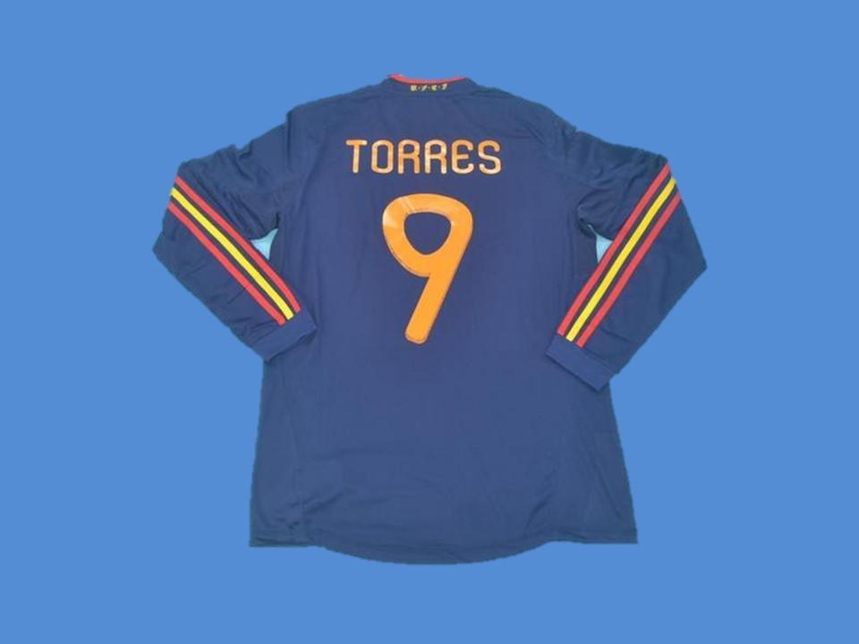Spain 2010 Torres 9 Exterieur Manches Longuess Domicile Maillot