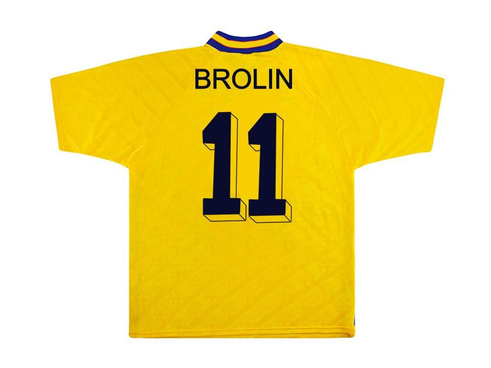 Sweden 1994 Brolin 11 World Cup Domicile Football Maillot de football Maillot