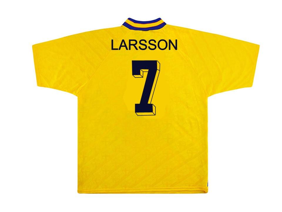 Sweden 1994 Larsson 7 World Cup Domicile Football Maillot de football Maillot